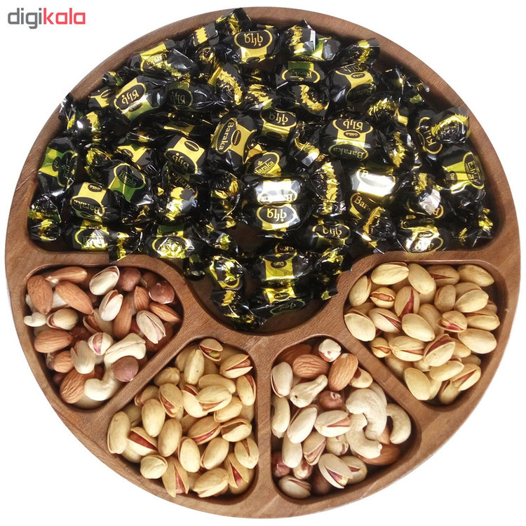 اردورخوری چوبی مدل 2_202 با ابعاد 280×280×25 میلیمتر، ساختهشده از چوب طبیعی با رنگ بیضرر برای سلامتی، دارای یک طبقه و قابلیت نظافت آسان با پارچه مرطوب