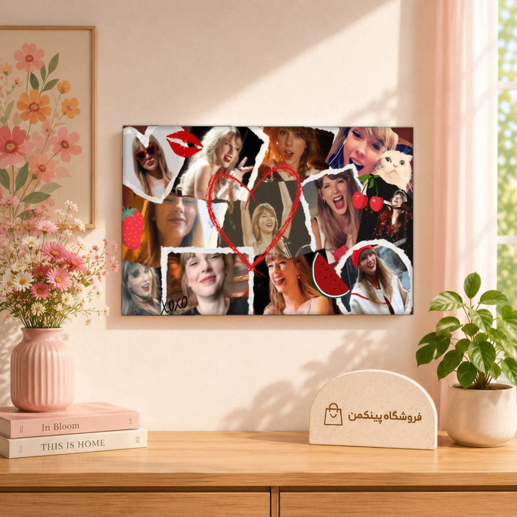 تابلو شاسی پینکمن طرح تیلور سویفت کلاژ - Taylor Swift Collage Desktop کد Jm 23