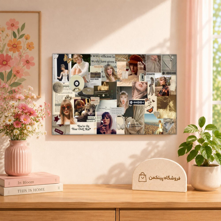 تابلو شاسی پینکمن طرح تیلور سویفت کلاژ - Taylor Swift Collage Desktop کد Jm 18