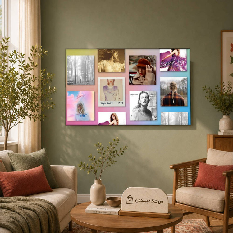تابلو شاسی پینکمن طرح تیلور سویفت کلاژ - Taylor Swift Collage Desktop کد Jm 15