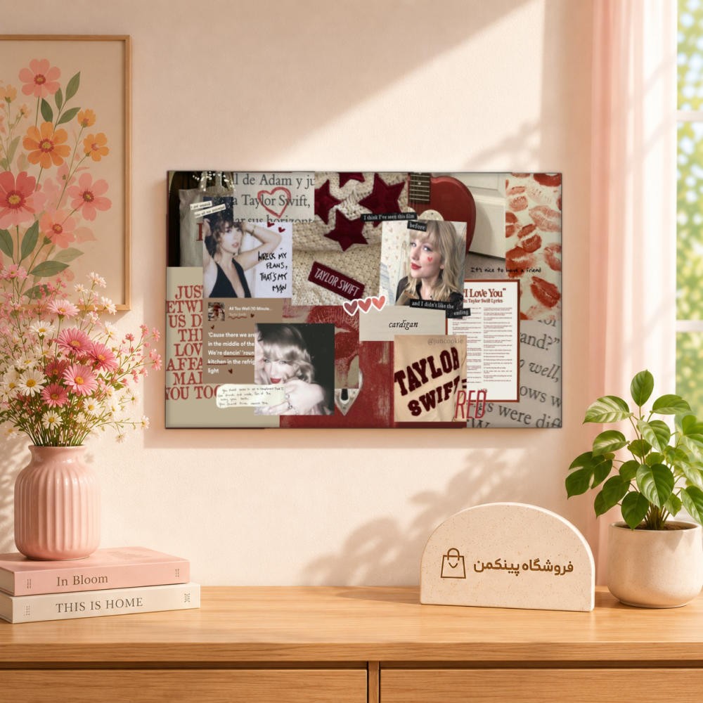 تابلو شاسی پینکمن طرح تیلور سویفت کلاژ - Taylor Swift Collage Desktop کد Jm 13
