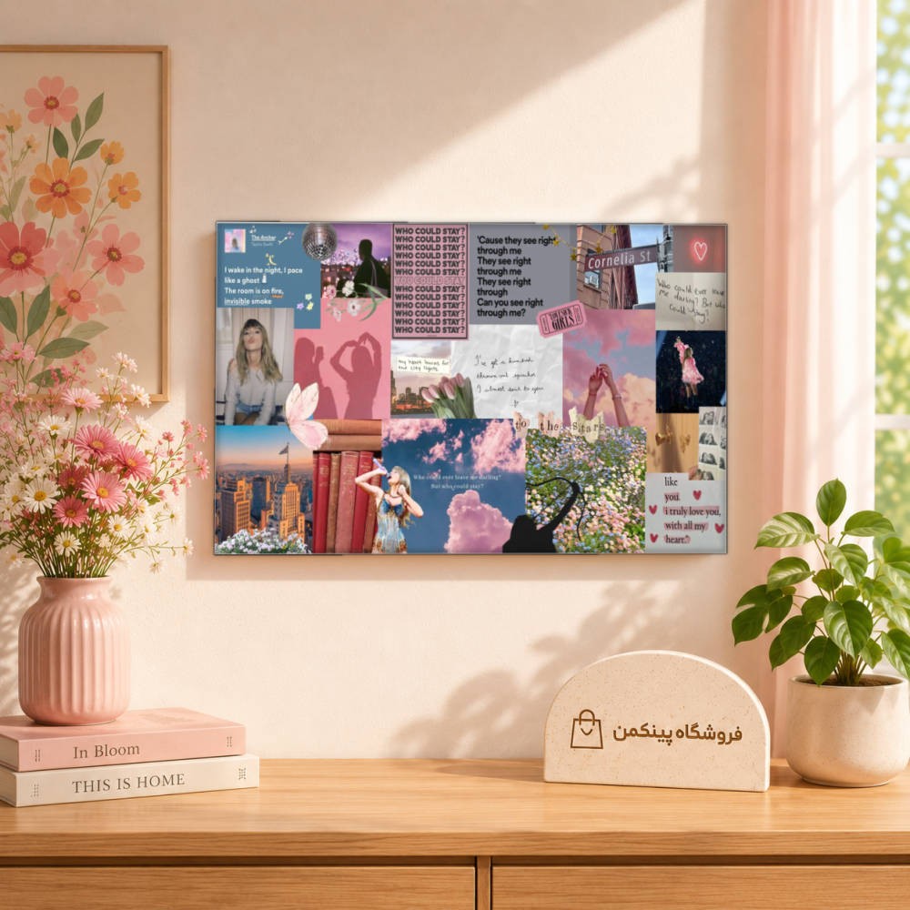 تابلو شاسی پینکمن طرح تیلور سویفت کلاژ - Taylor Swift Collage Desktop کد Jm 12