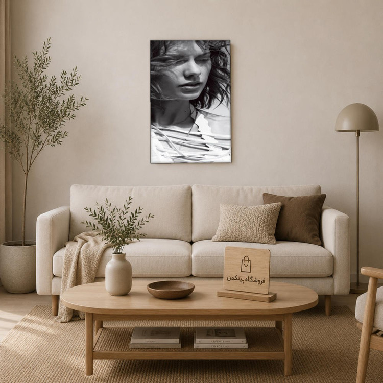 تابلو شاسی پینکمن طرح تیلور سویفت پرتره مشکی و سفید - Taylor Swift Portrait Black And White کد Jm 19