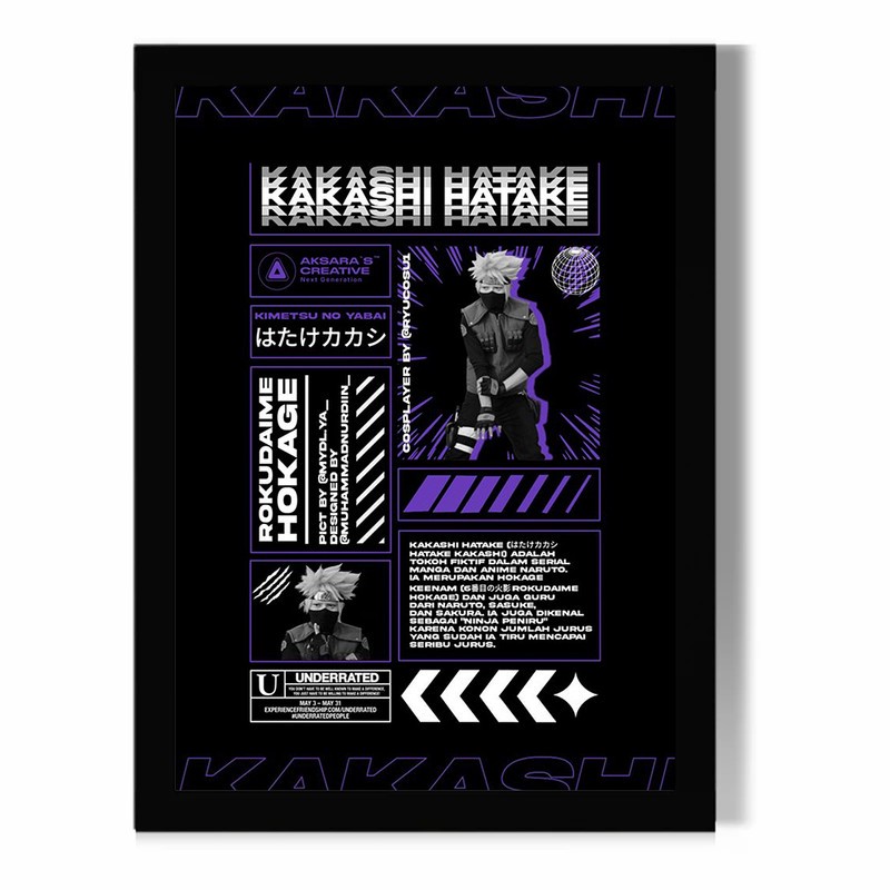 تابلو طرح انیمه ناروتو Naruto کاراکتر کاکاشی هاتاکه Kakashi Hatake کد FD074