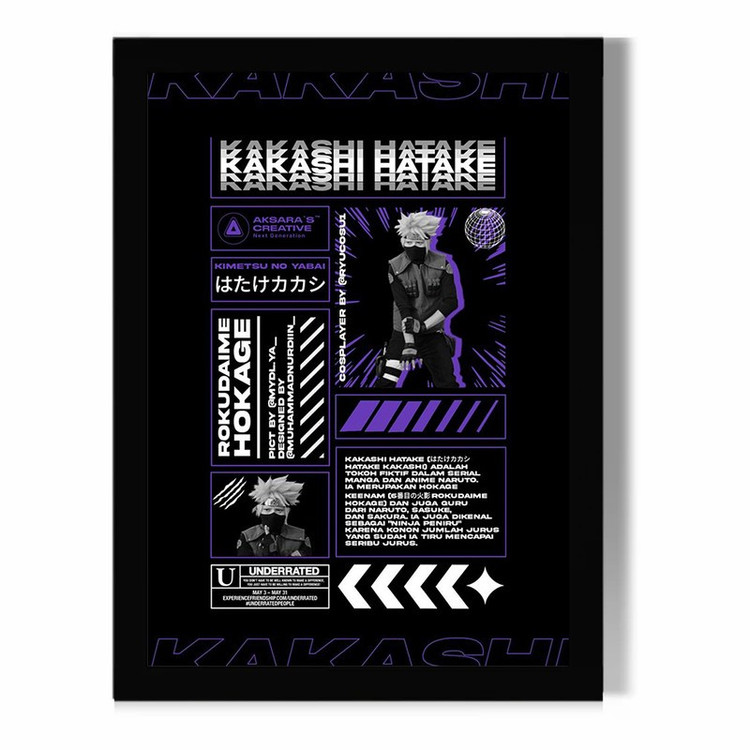 تابلو طرح انیمه ناروتو Naruto کاراکتر کاکاشی هاتاکه Kakashi Hatake کد FD074
