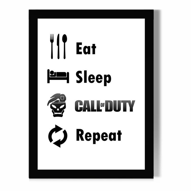 تابلو مدل دیواری بازی Call Of Duty طرح Eat Sleep Call Of Duty Repeat کد FD287