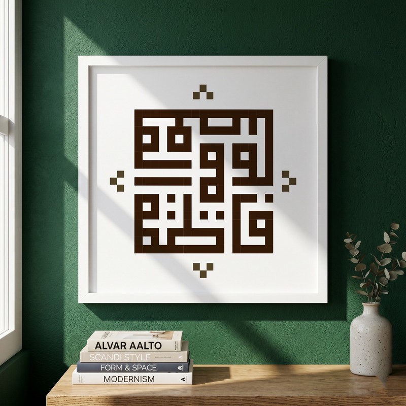 تابلو طرح حضرت معصومه (س) مدل G14187 فریم سفید