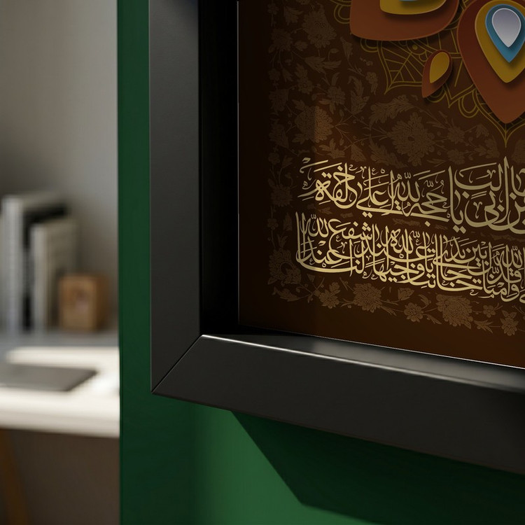 تابلو طرح شهادت امام علی (ع) مدل G14377 فریم مشکی