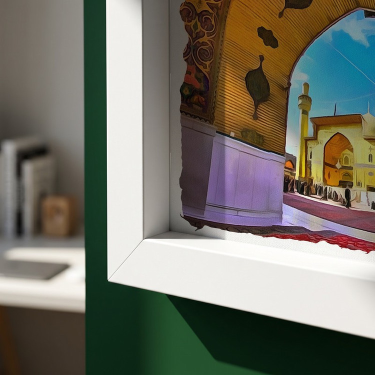 تابلو طرح نقاشی حرم امام رضا (ع) مدل G14830 فریم سفید