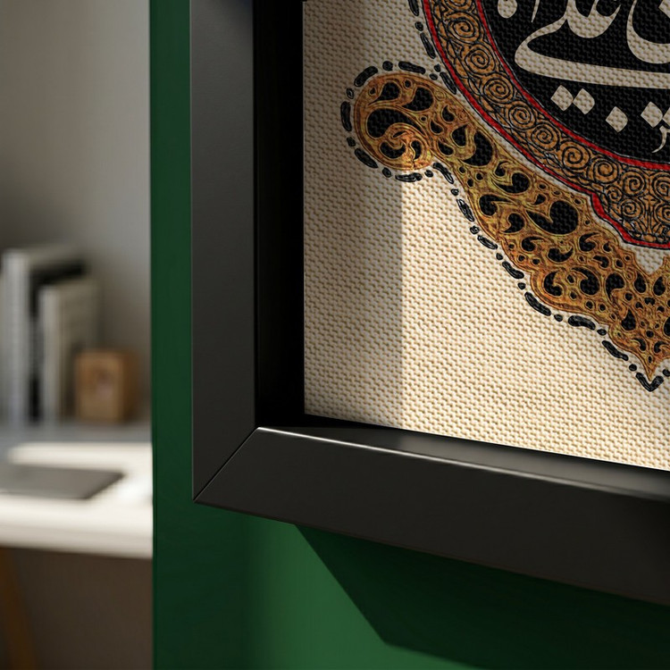 تابلو طرح شهادت امام باقر (ع) مدل G14275 فریم مشکی