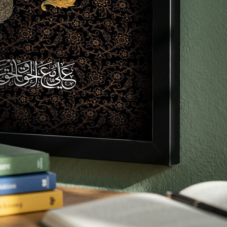 تابلو طرح شهادت امام علی (ع) مدل G14366 فریم مشکی