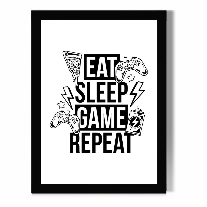 تابلو دیواری مدل گیمینگ طرح Eat Sleep Game Repeat کد FD292