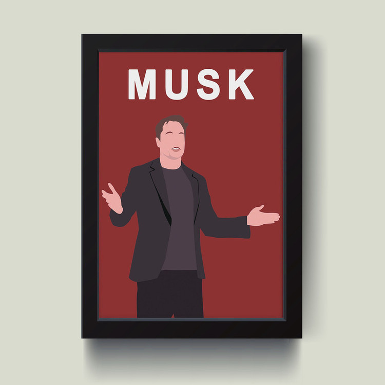 تابلو مدل مینیمال Elon Musk ایلان ماسک کد Q2626