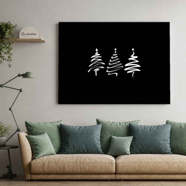تابلو شاسی پینکمن طرح تکرنگ کریسمس - Monochrome Christmas کد Jm 6