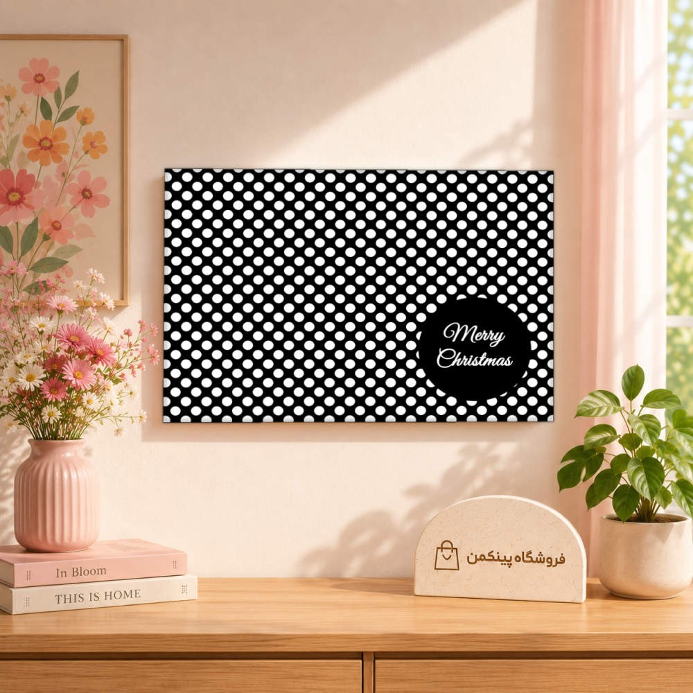 تابلو شاسی پینکمن طرح تکرنگ کریسمس - Monochrome Christmas کد Jm 35
