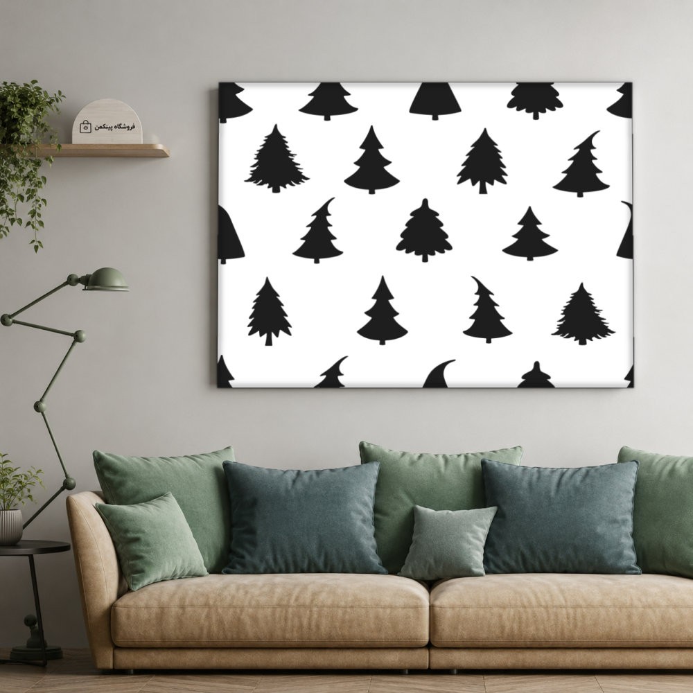 تابلو شاسی پینکمن طرح تکرنگ کریسمس - Monochrome Christmas کد Jm 32