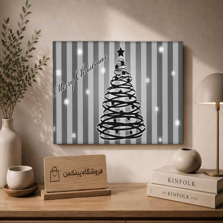 تابلو شاسی پینکمن طرح تکرنگ کریسمس - Monochrome Christmas کد Jm 33