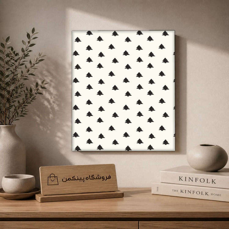 تابلو شاسی پینکمن طرح تکرنگ کریسمس - Monochrome Christmas کد Jm 30