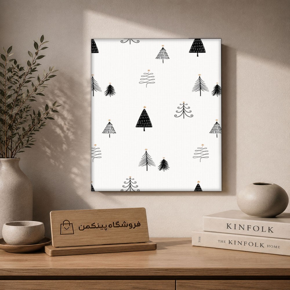 تابلو شاسی پینکمن طرح تکرنگ کریسمس - Monochrome Christmas کد Jm 29