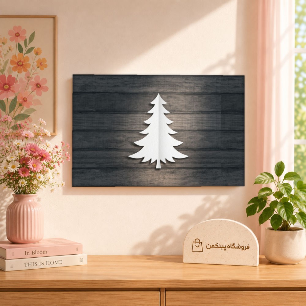 تابلو شاسی پینکمن طرح تکرنگ کریسمس - Monochrome Christmas کد Jm 20