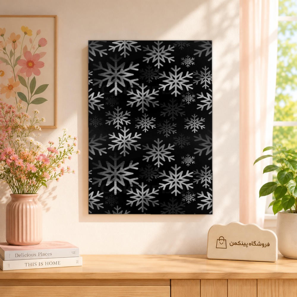 تابلو شاسی پینکمن طرح تکرنگ کریسمس - Monochrome Christmas کد Jm 19