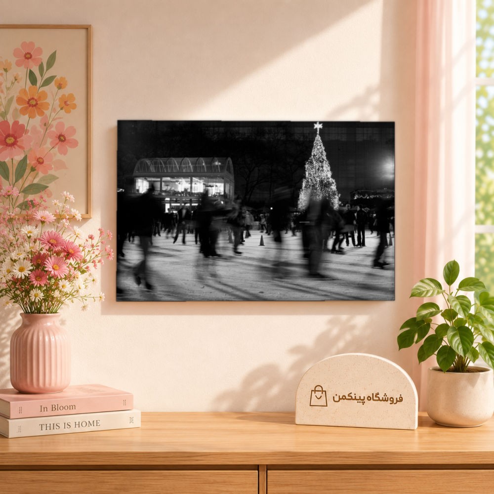تابلو شاسی پینکمن طرح تکرنگ کریسمس - Monochrome Christmas کد Jm 13