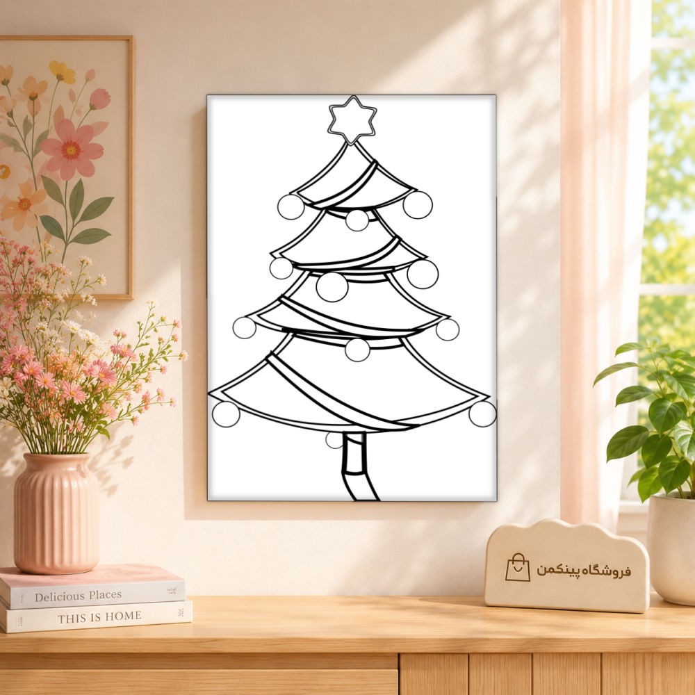 تابلو شاسی پینکمن طرح تکرنگ کریسمس - Monochrome Christmas کد Jm 12