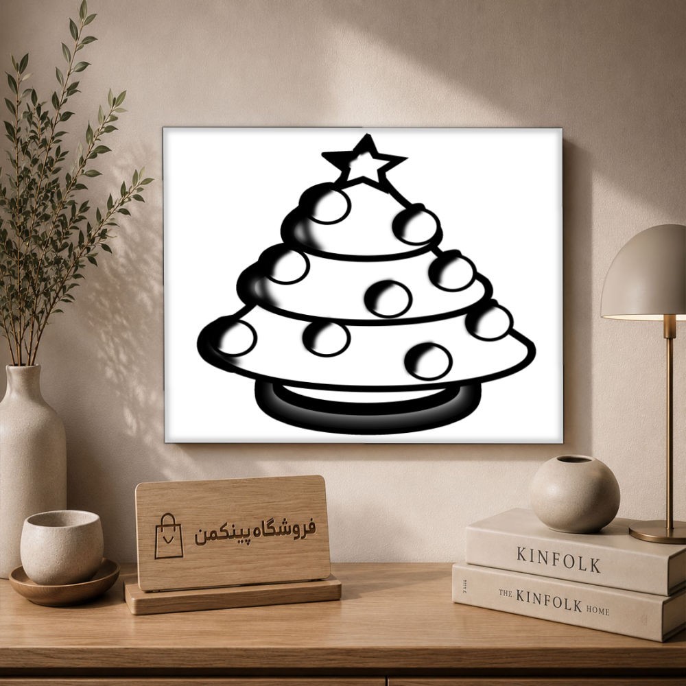 تابلو شاسی پینکمن طرح تکرنگ کریسمس - Monochrome Christmas کد Jm 11