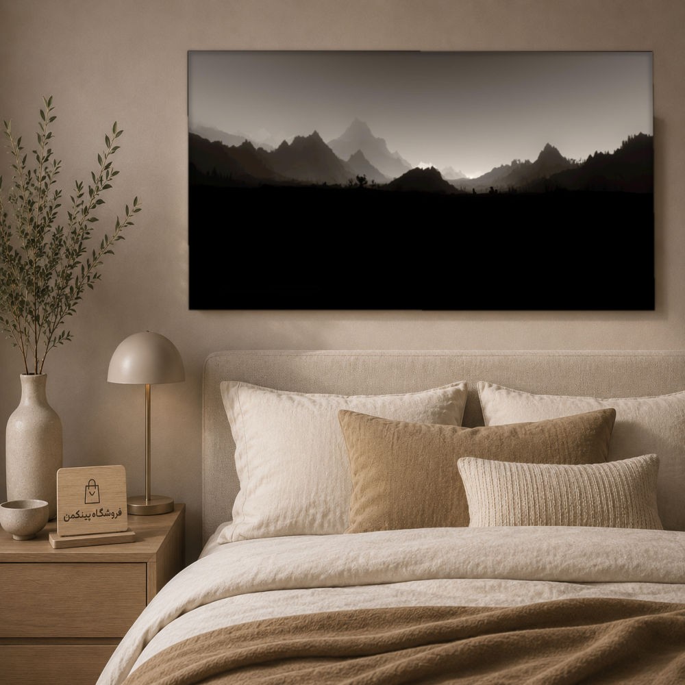تابلو شاسی پینکمن طرح تکرنگ چشمانداز - Monochrome Landscape کد Jm 8