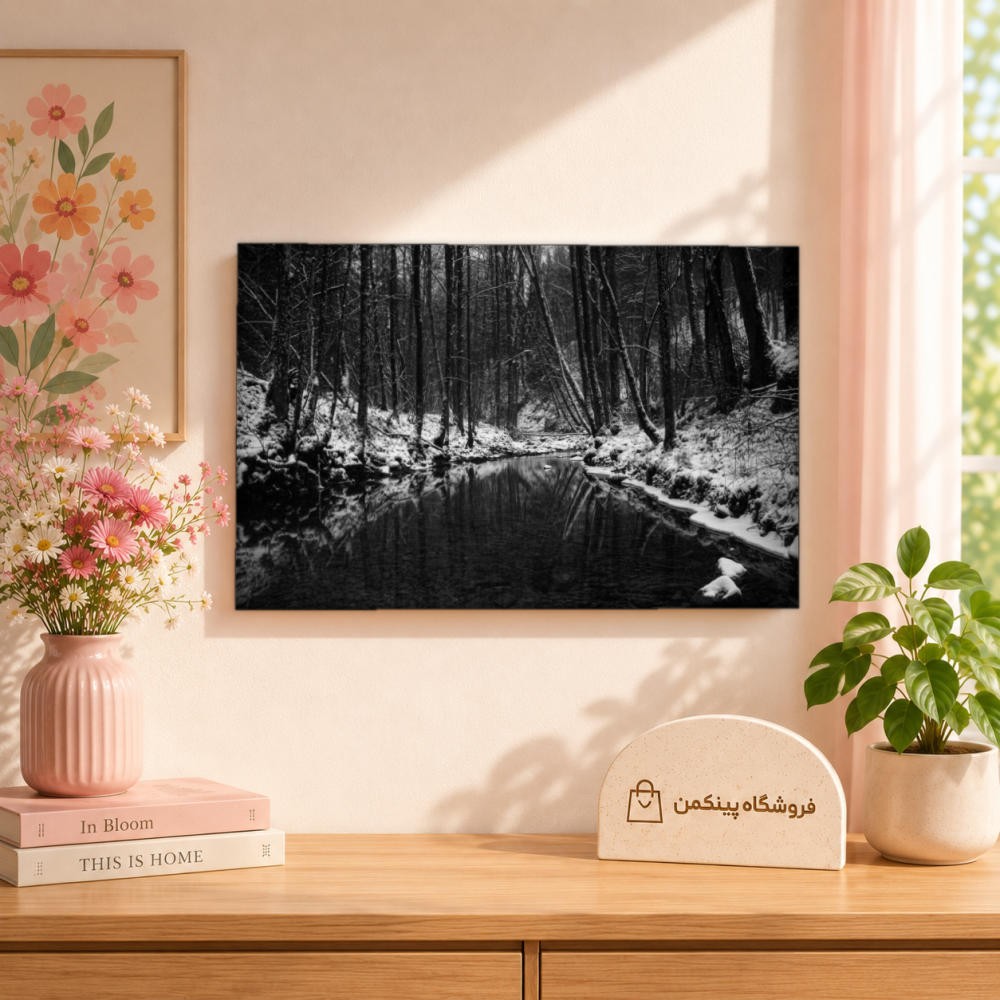 تابلو شاسی پینکمن طرح تکرنگ چشمانداز - Monochrome Landscape کد Jm 4