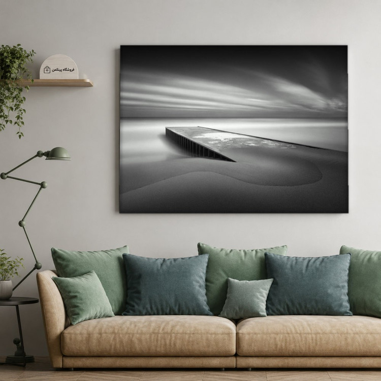 تابلو شاسی پینکمن طرح تکرنگ چشمانداز - Monochrome Landscape کد Jm 36