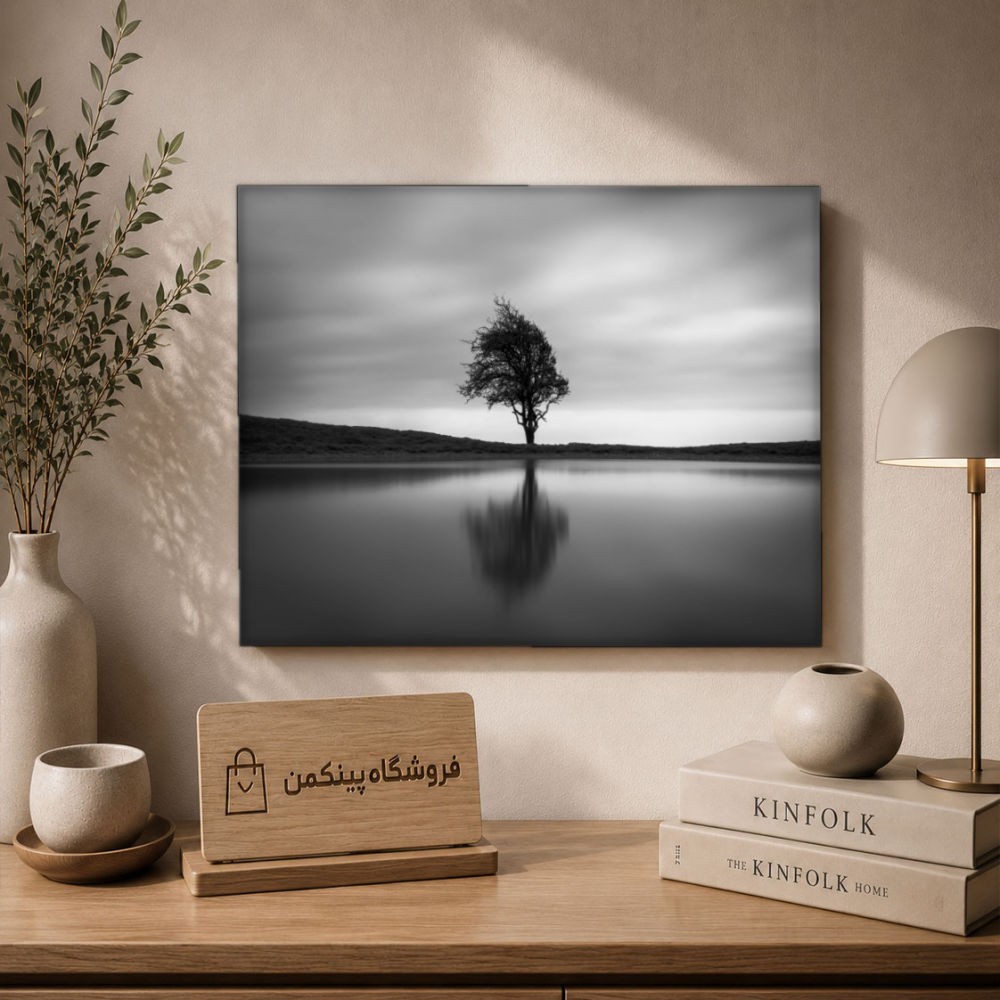 تابلو شاسی پینکمن طرح تکرنگ چشمانداز - Monochrome Landscape کد Jm 33