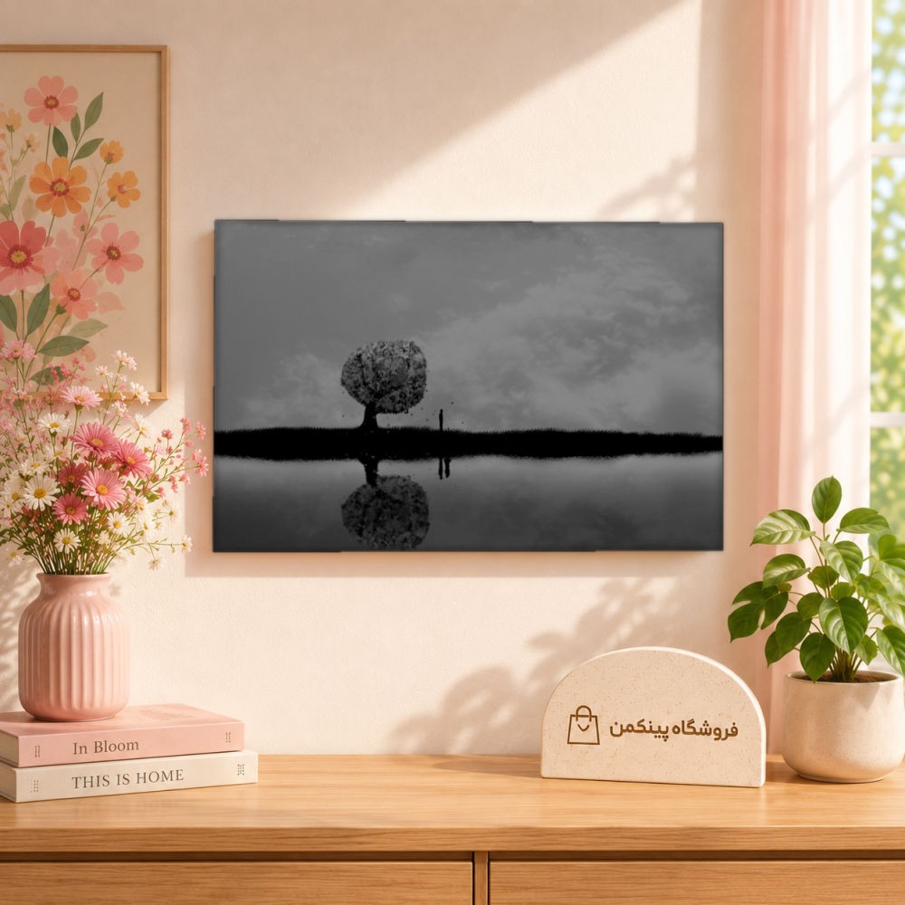 تابلو شاسی پینکمن طرح تکرنگ چشمانداز - Monochrome Landscape کد Jm 34