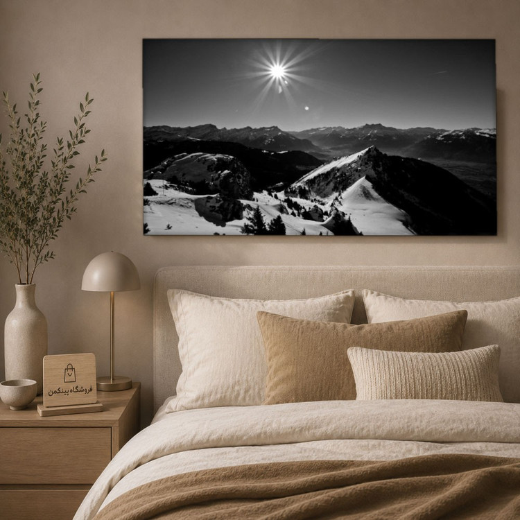 تابلو شاسی پینکمن طرح تکرنگ چشمانداز - Monochrome Landscape کد Jm 22