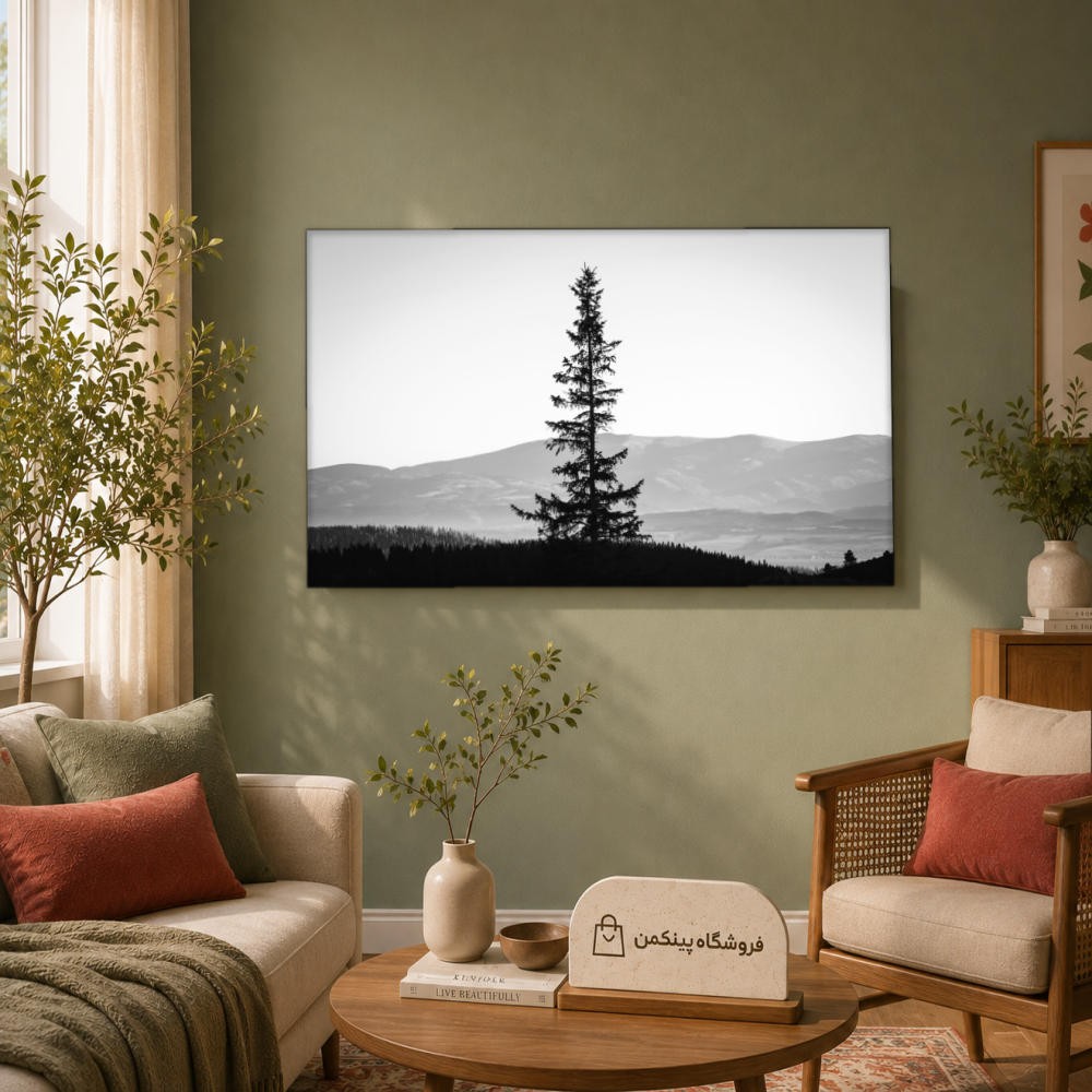 تابلو شاسی پینکمن طرح تکرنگ چشمانداز - Monochrome Landscape کد Jm 19