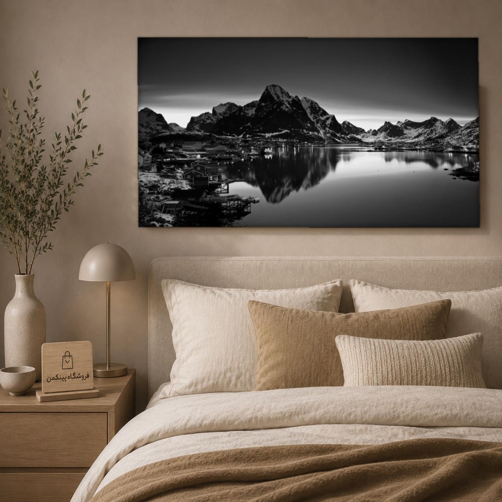 تابلو شاسی پینکمن طرح تکرنگ چشمانداز - Monochrome Landscape کد Jm 14