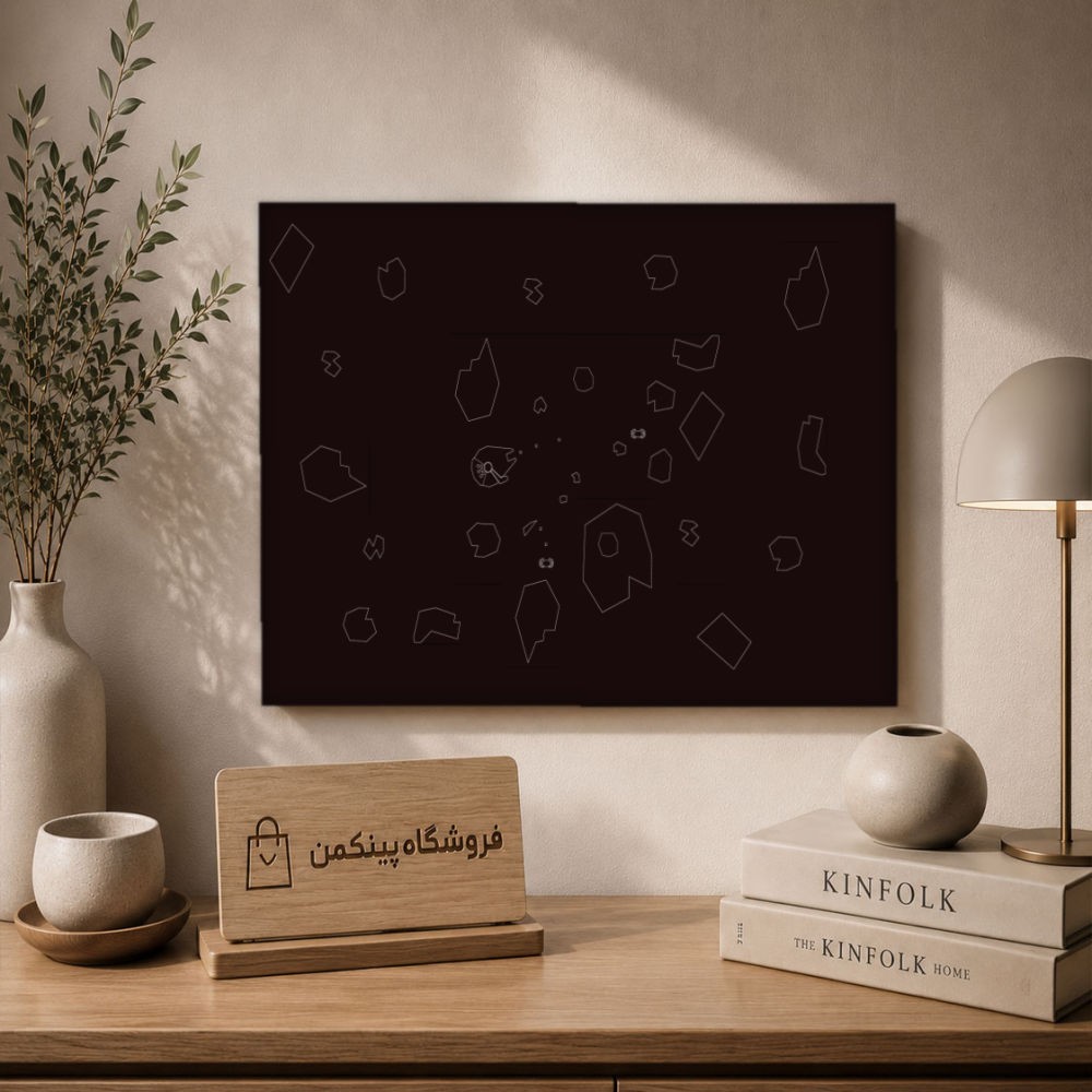 تابلو شاسی پینکمن طرح تکرنگ رترو بازی - Monochrome Retro Game کد Jm 32