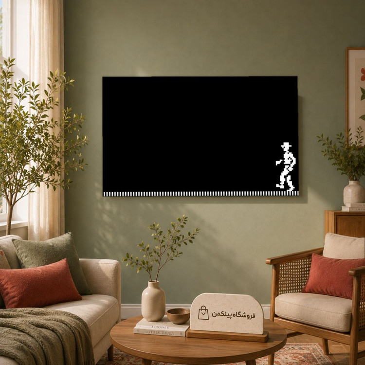 تابلو شاسی پینکمن طرح تکرنگ رترو بازی - Monochrome Retro Game کد Jm 22