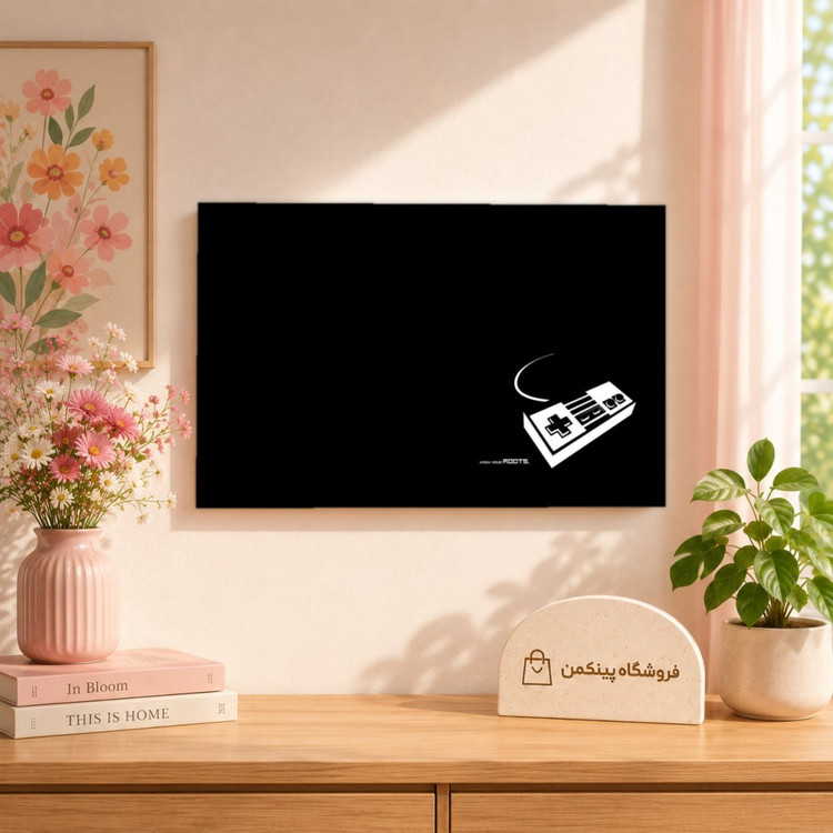 تابلو شاسی پینکمن طرح تکرنگ رترو بازی - Monochrome Retro Game کد Jm 19
