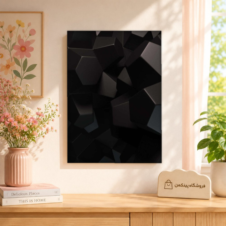 تابلو شاسی پینکمن طرح تکرنگ اشکال - Monochrome Shapes Phone کد Jm 3