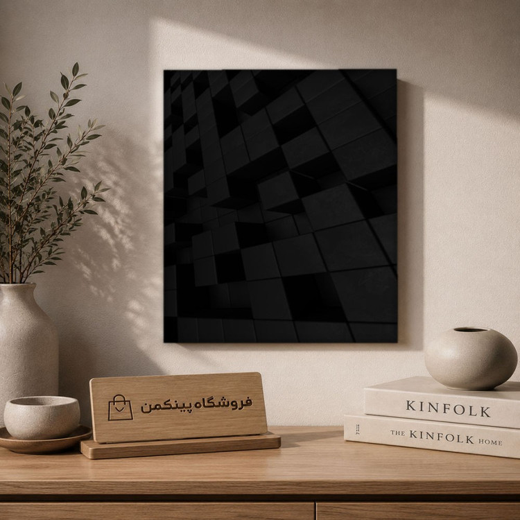 تابلو شاسی پینکمن طرح تکرنگ اشکال - Monochrome Shapes Phone کد Jm 10