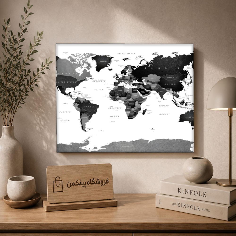 تابلو شاسی پینکمن طرح تکرنگ استتیک - Monochrome Aesthetic کد Jm71