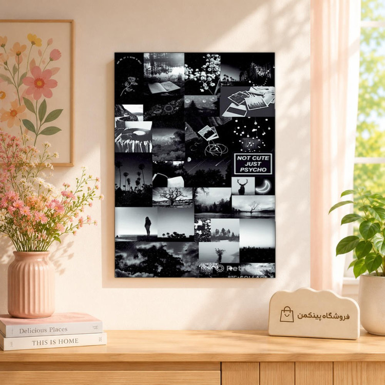 تابلو شاسی پینکمن طرح تکرنگ استتیک - Monochrome Aesthetic کد Jm58
