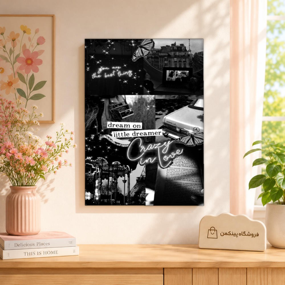 تابلو شاسی پینکمن طرح تکرنگ استتیک - Monochrome Aesthetic کد Jm40