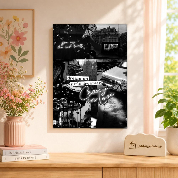 تابلو شاسی پینکمن طرح تکرنگ استتیک - Monochrome Aesthetic کد Jm40