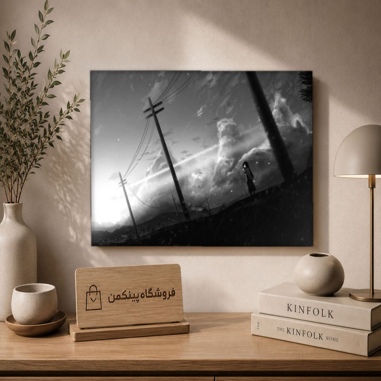 تابلو شاسی پینکمن طرح تکرنگ استتیک - Monochrome Aesthetic کد Jm 35