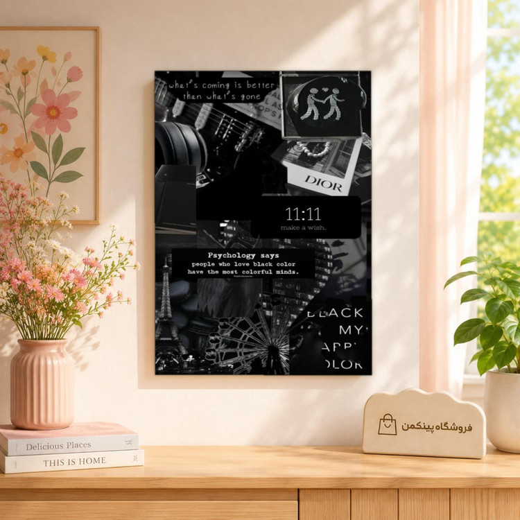 تابلو شاسی پینکمن طرح تکرنگ استتیک - Monochrome Aesthetic کد Jm 20