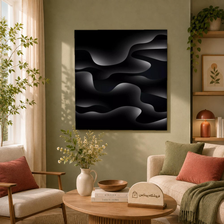 تابلو شاسی پینکمن طرح تکرنگ استتیک - Monochrome Aesthetic کد Jm 19