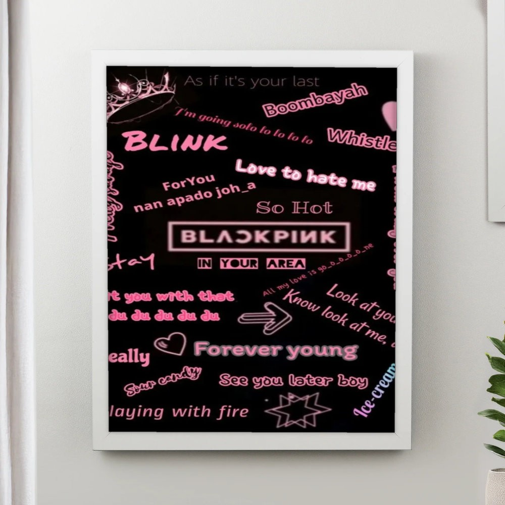 تابلو پینکمن طرح گروه بلکپینک بلکپینک صورتی BLACKPINK Pink 32 Jm