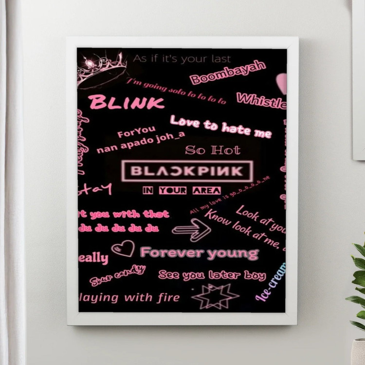 تابلو پینکمن طرح گروه بلکپینک بلکپینک صورتی BLACKPINK Pink 32 Jm